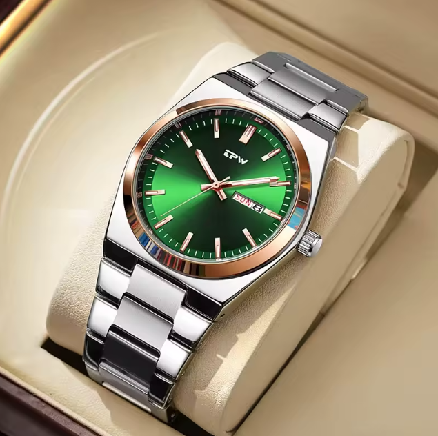 [WALLAPOP-1262170198] TPW · verde con detalles oro rosa 40 mm