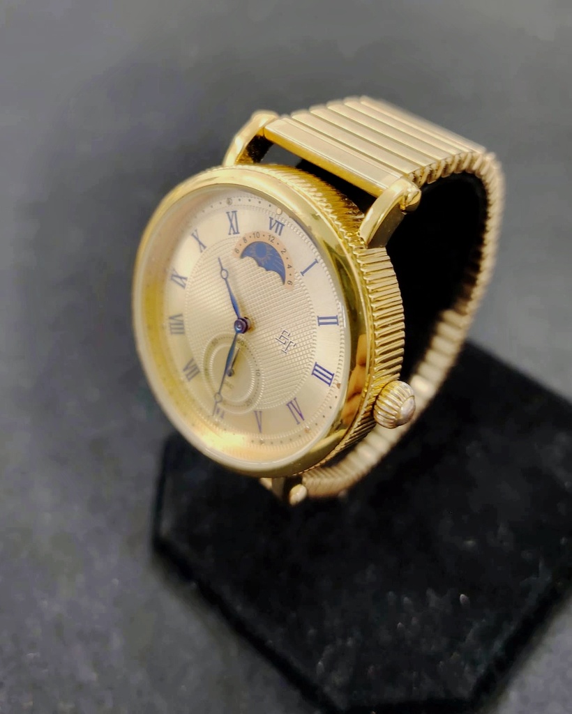 [WALLAPOP-1274156673] ET · esfera guilloché dorada 40 mm y día/noche