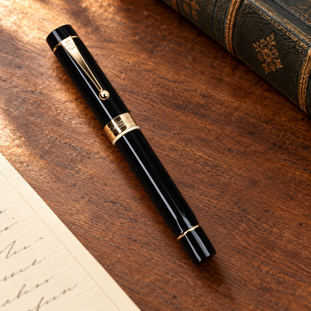 [WALLAPOP-1310768595] Jinhao 100 · estilográfica negra y dorada con caja