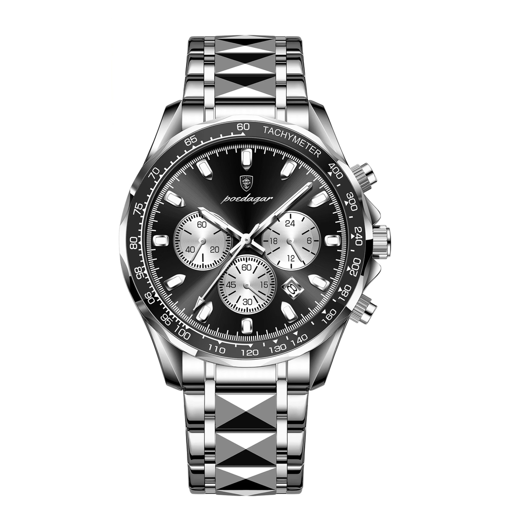[WALLAPOP-1284329632] Poedagar 815 · negro y plateado 44 mm