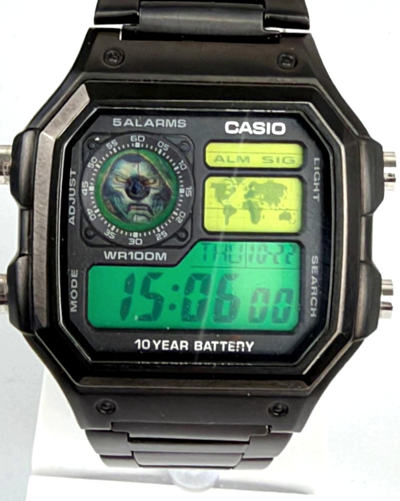 [WALLAPOP-1316011462] Casio AE-1200 · Doctor Doom Mod negro y verde