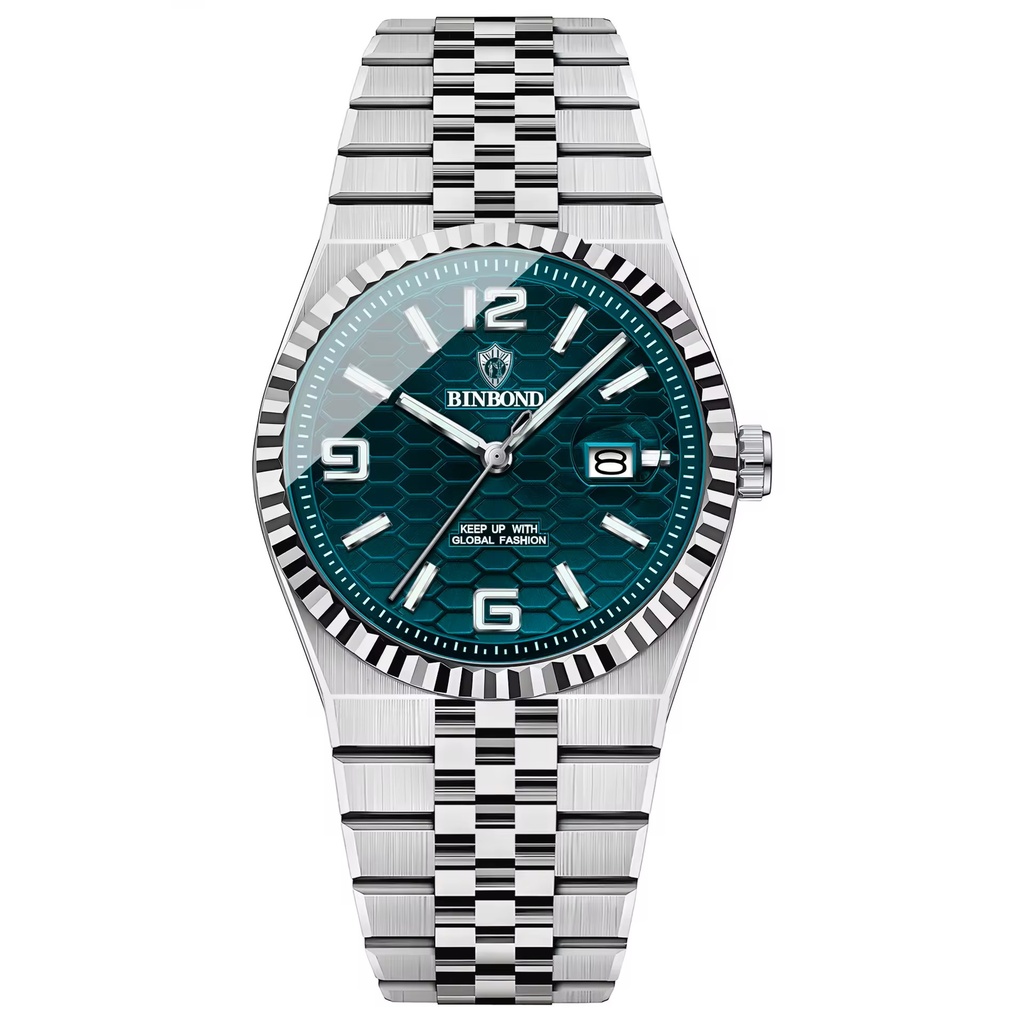 [WALLAPOP-1306697723] Binbond · verde petróleo y acero 40 mm